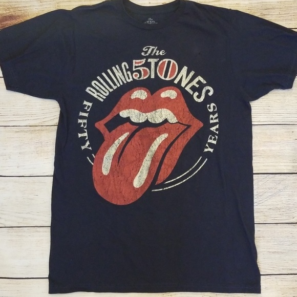 The Rolling Stones 50 Years Blue T-shirt - Picture 1 of 6